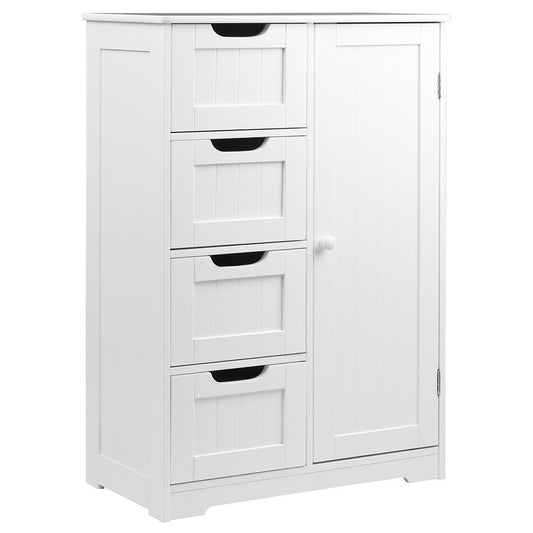 NNEDSZ Bathroom Tallboy Storage Cabinet - White