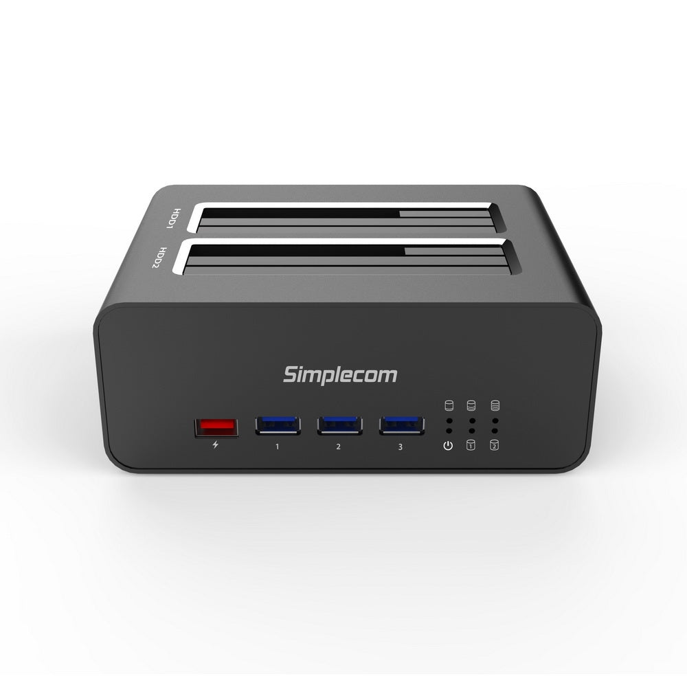 NNEDSZ SD352 USB 3.0 to Dual SATA Aluminium Docking Station with 3-Port Hub and 1 Port 2.1A USB Charger