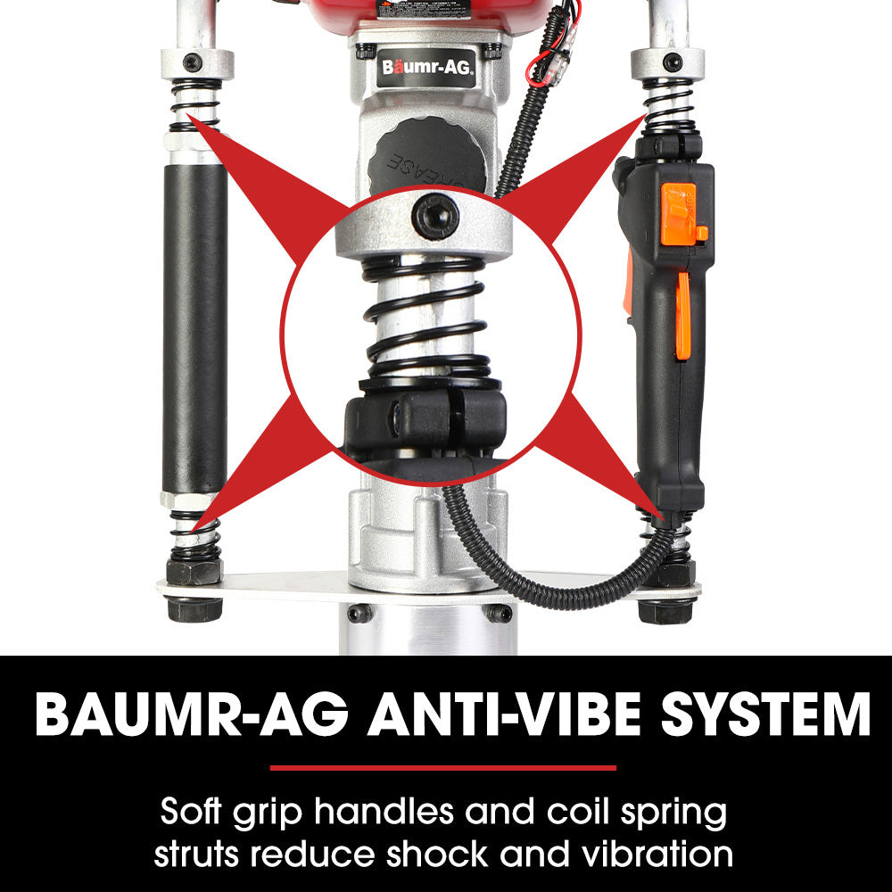 NNEMB 38cc 4-Stroke 40cc Petrol Post Driver-with Carry Case & 3 Piling Sleeves