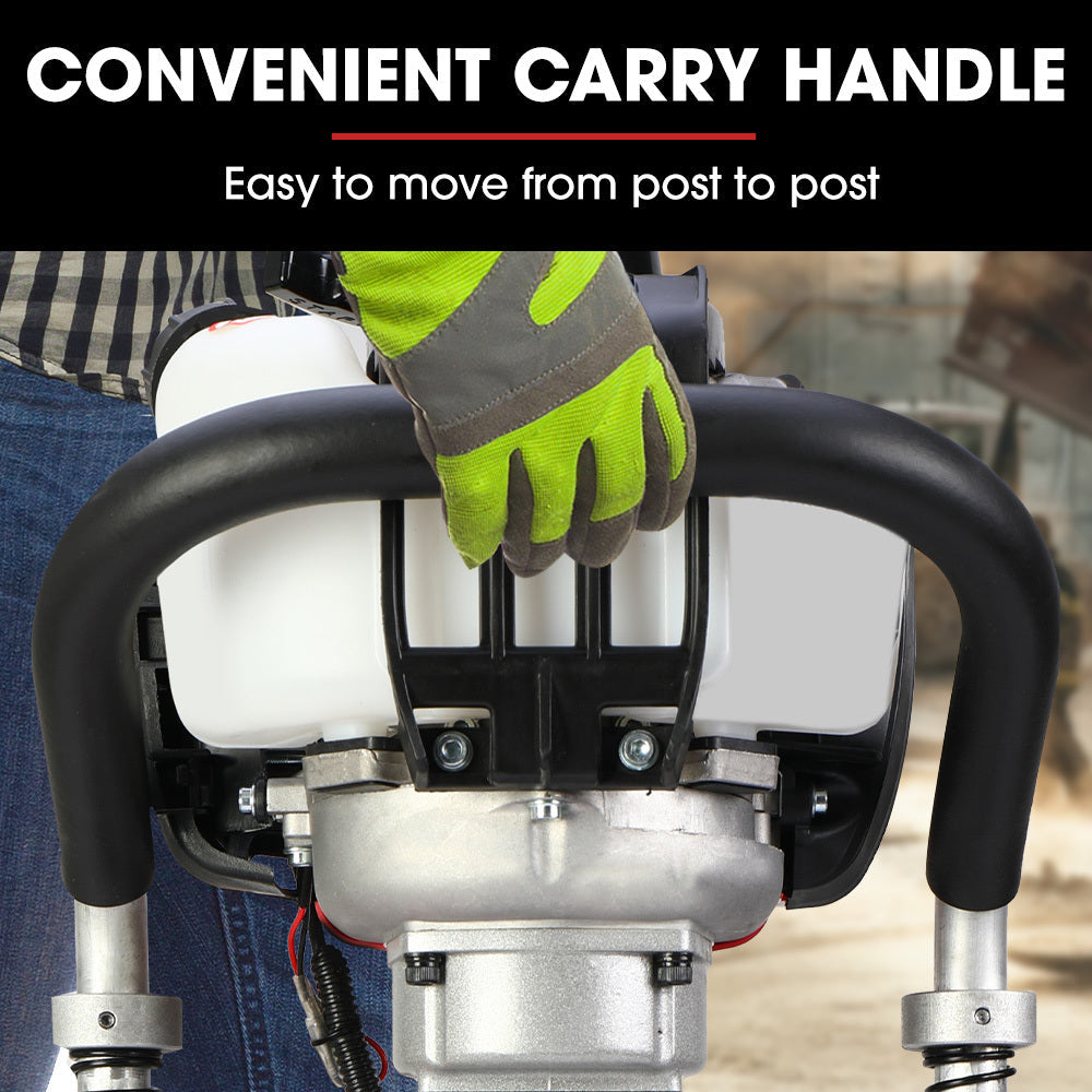 NNEMB 38cc 4-Stroke 40cc Petrol Post Driver-with Carry Case & 3 Piling Sleeves